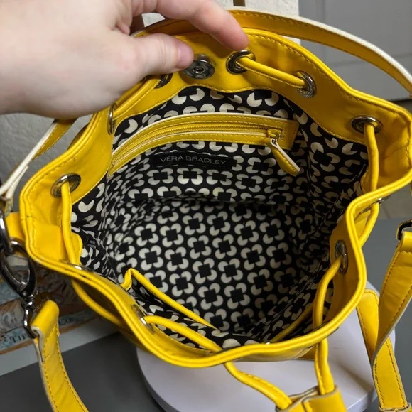 Vera Bradley Bright Yellow Poly Bucket Crossbody Bag - Picture 4 of 9